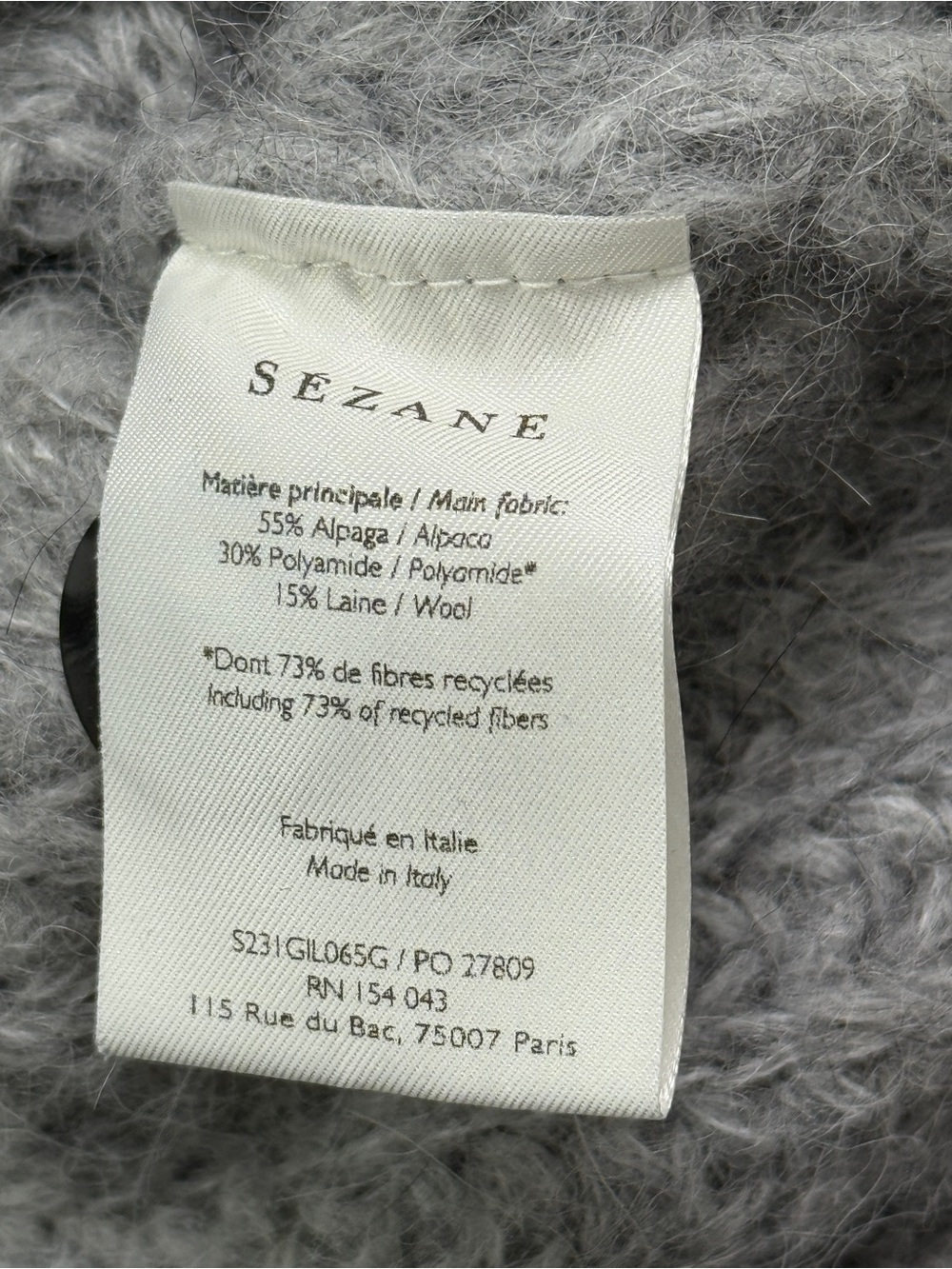✨ SÉZANE Emile Cardigan in Mottled Grey - EUC Size M ✨ - Picture 5 of 8